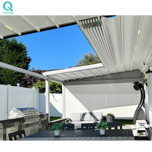 QINGYING waterproof electric retractable roof sliding pergola canopy