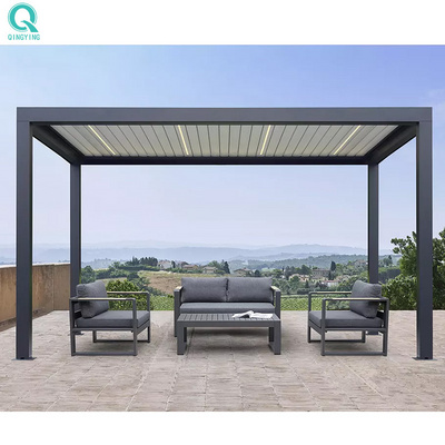 QINGYING outdoor louver pergola waterproof aluminum 5x5 gazebo