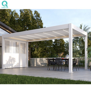 QINGYING louver pergola large pavilion outdoor garden bench gazebo