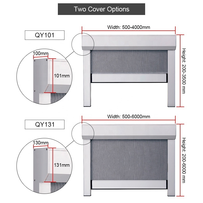 Garden patio windproof waterproof auto retractable pvc shade screens tubular motor motorised roller zip track outdoor blinds