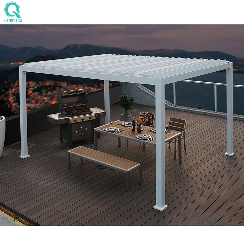 QINGYING pergola cooking grill station outdoor canopy dining metal bbq grill gazebo