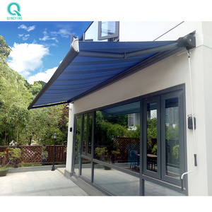 QINGYING factory customized folding arm awning retractable canopy shop outdoor automatic aluminum front porch awning