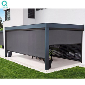 QINGYING waterproof weather proof pergola rolling blinds curtains