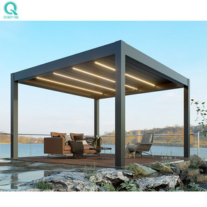 QINGYING high quality 3x4 3x6 4x3 5x3 5x4 6x4 6x6 motorized louver gazebo electric roof bioclimatique outdoor aluminium pergola