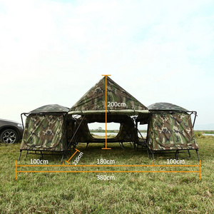 Camping Off Ground Tent 6 Person Cot Tent Waterproof Portable Folding Easy to Set Up for Outdoors Traveling Fishing Hiking