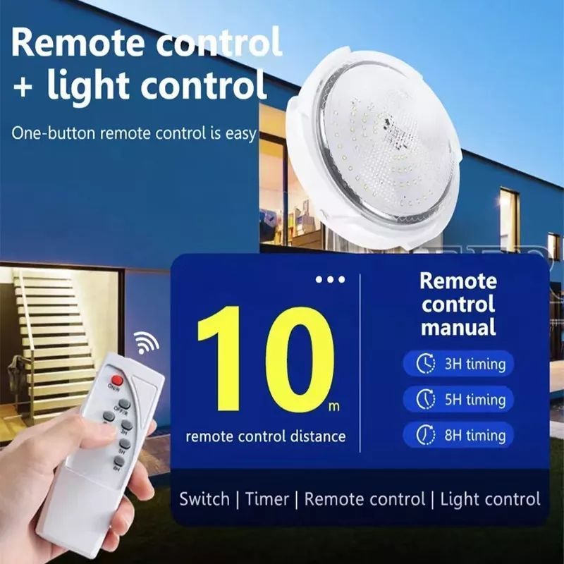 Indoor Solar Pendant Lamp Outdoor Waterproof LED Solar Ceiling Light with Remote Control for Home Garden Corridor