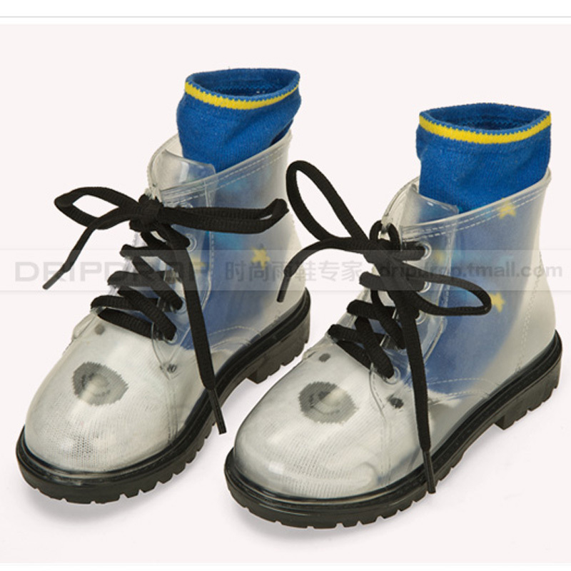 Manufacturer Factory High Quality Clear PVC Kids Cartoon Giraffe  Rain Boots Transparent rain boots