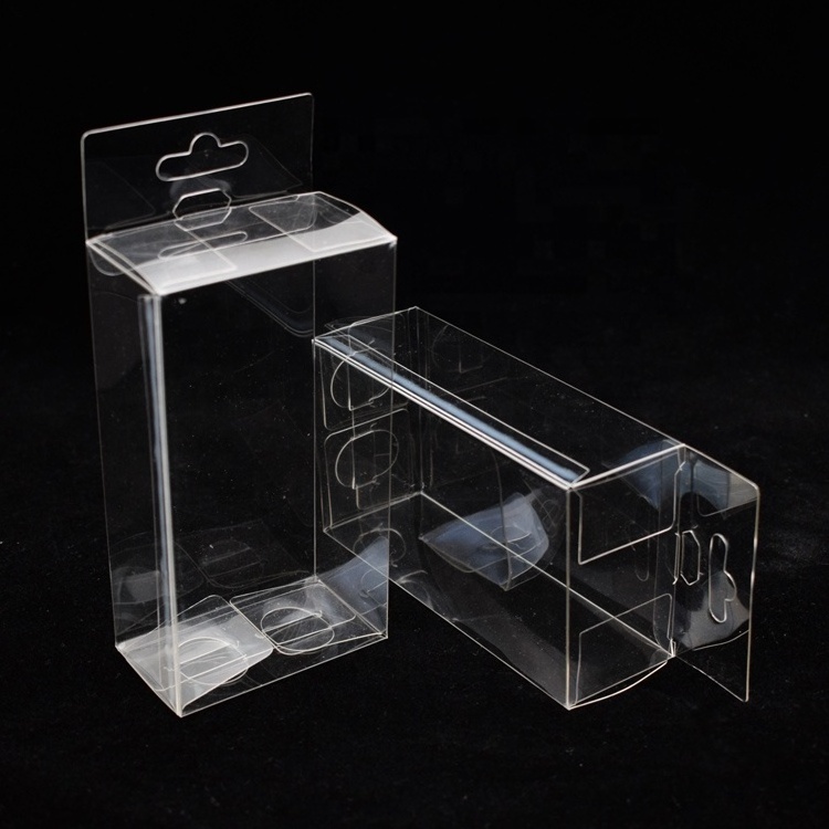 Stock Plastic Transparent Folding Gift Boxes PET Rectangle Packing Box for Toy