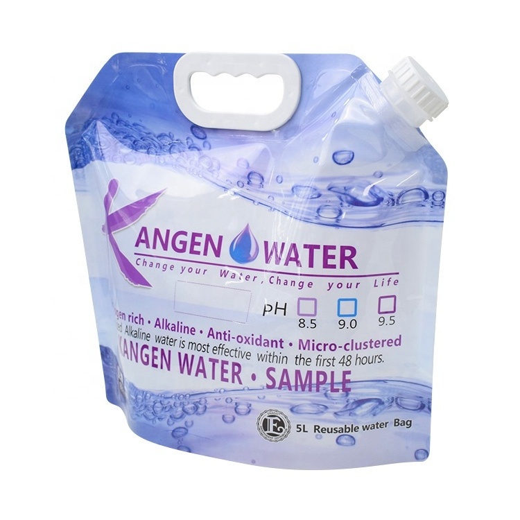 Hot Sale Plastic 5 Liter Foldable Alkaline Kangen Water Bag For Drink