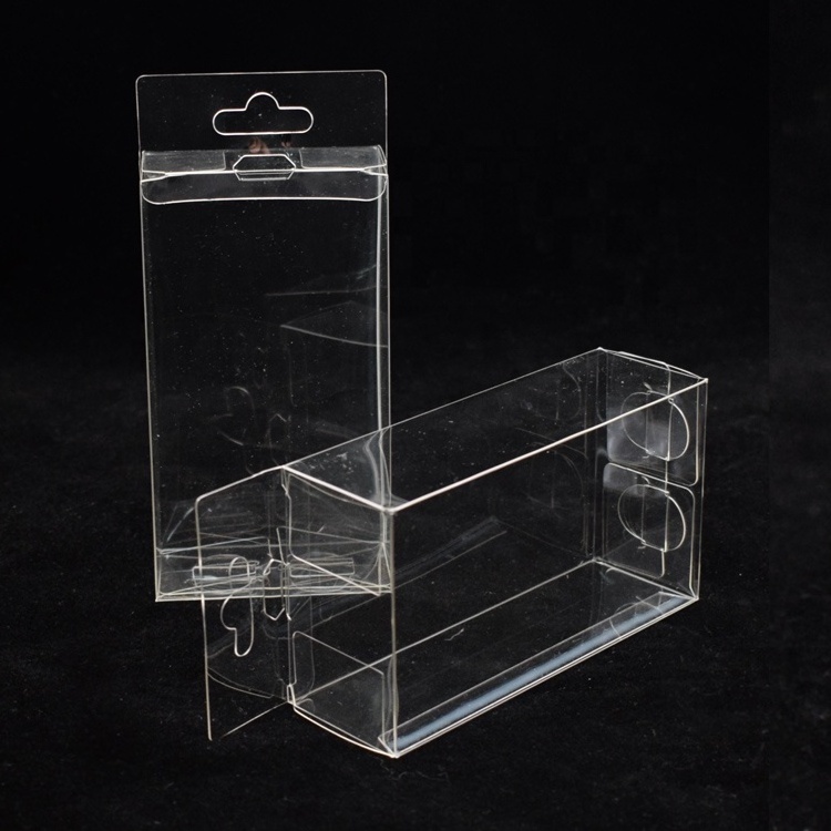 Stock Plastic Transparent Folding Gift Boxes PET Rectangle Packing Box for Toy