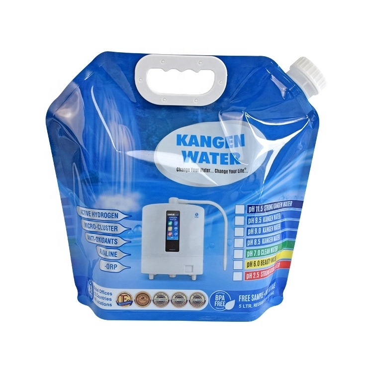 Hot Sale Plastic 5 Liter Foldable Alkaline Kangen Water Bag For Drink