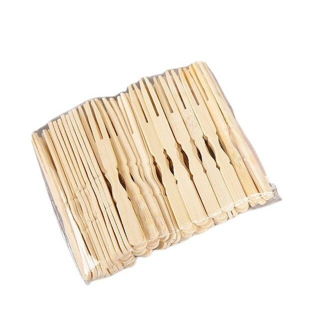 Manufacturers Direct Selling Natural Bamboo Wooden Dessert Cake Fork Watermelon Fruit Fork Chip