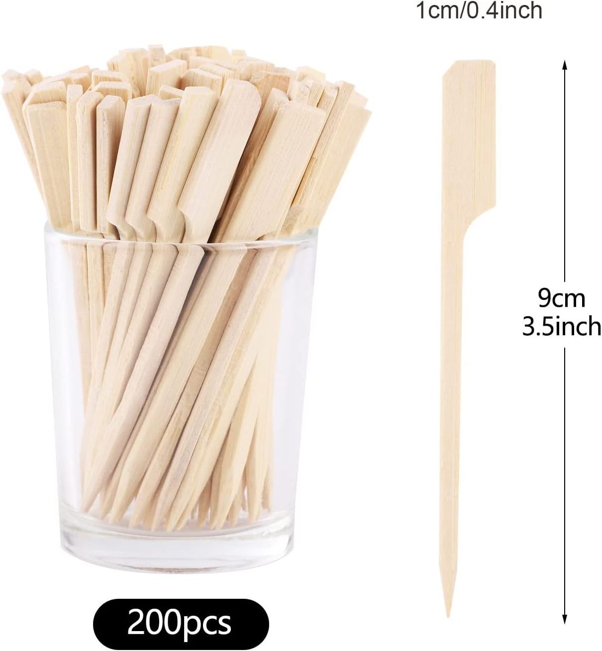 Factory Wholesale BBQ skewers Bamboo Food Sticks Disposable Teppo Flat Barbecue Skewers