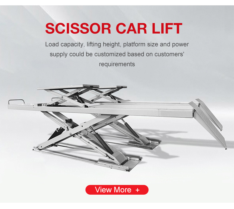 Portable Vehicle Ultra Thin Mini Scissor Tilt Car Lift Mobile With 3500Kg Capacity