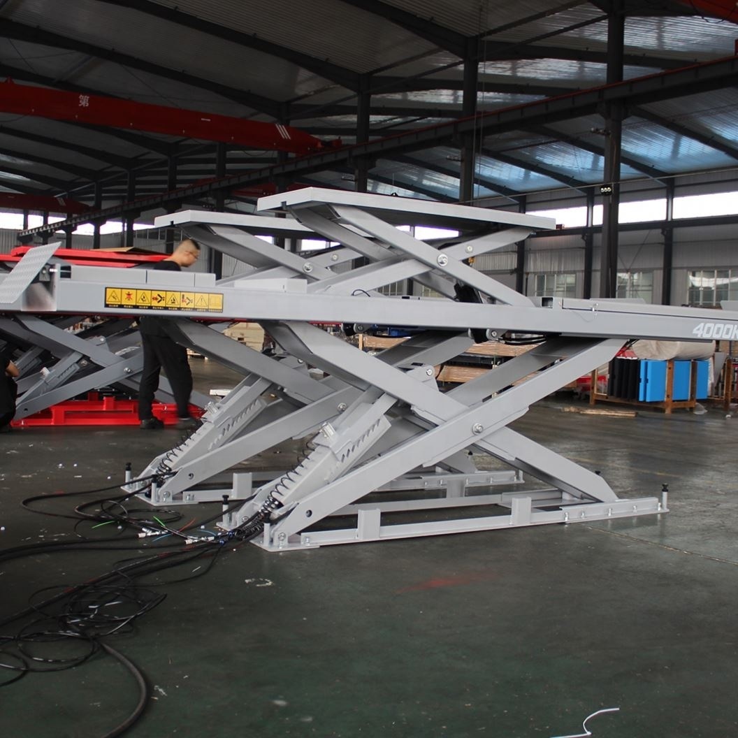 Portable Vehicle Ultra Thin Mini Scissor Tilt Car Lift Mobile With 3500Kg Capacity