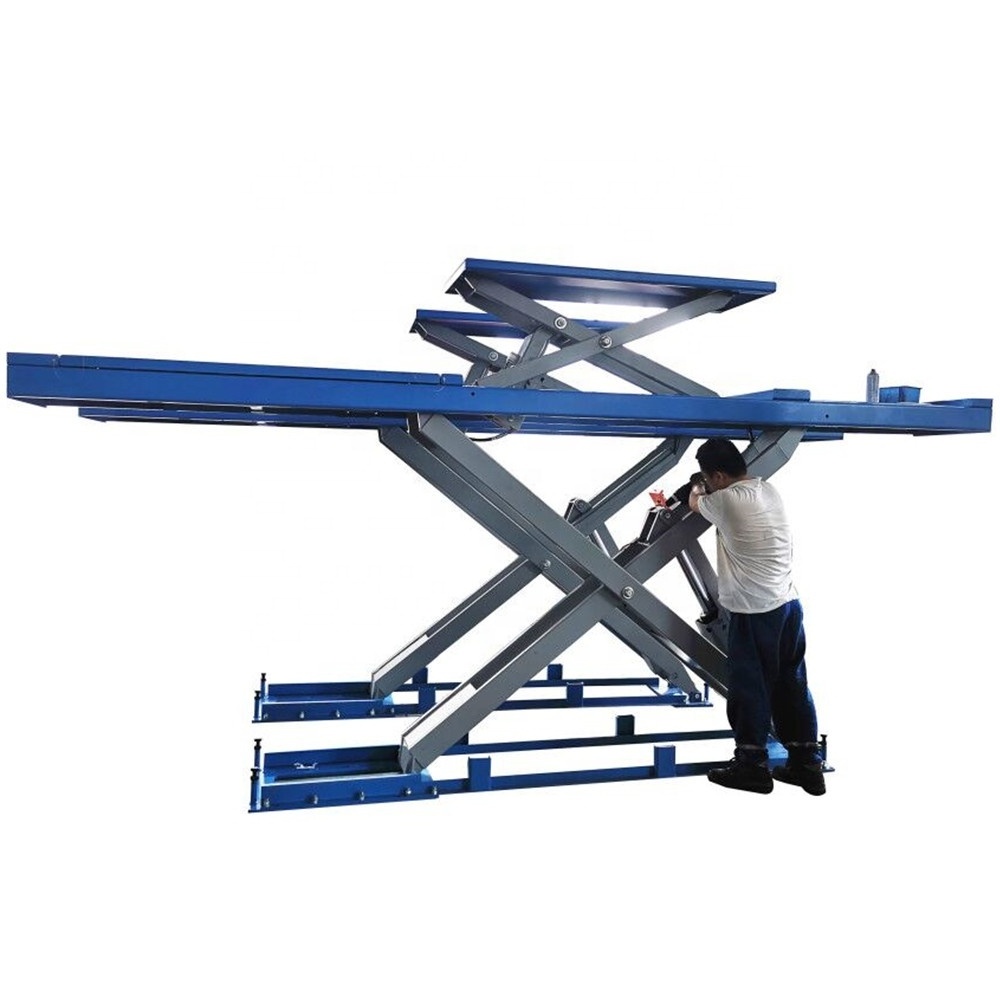 4000kgs long running way wide platform on ground mounted wheel alignment scissor lift