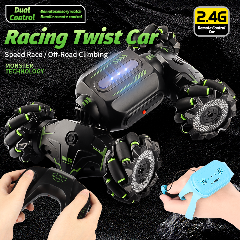 Cool Lights 360 Rotation Hand Gesture Stunt Off Road Snake Twisting Vehicle Rc Drift 4wd Car