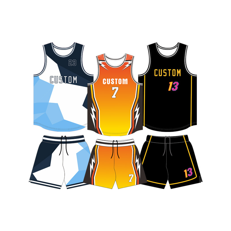 Top quality american basketball sets Breathable Reversible Basketball Jerseys Design Shirt Custom Basketball Uniforms doule side