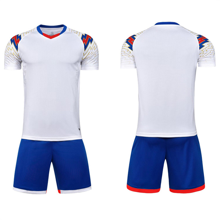 Latest Football Jersey Soccer Jersey Uniform Blue Yellow Designs Custom Soccer Jersey