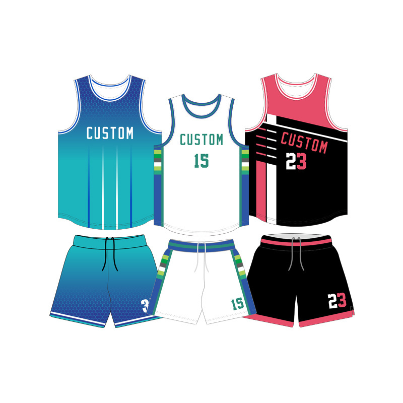 Top quality american basketball sets Breathable Reversible Basketball Jerseys Design Shirt Custom Basketball Uniforms doule side