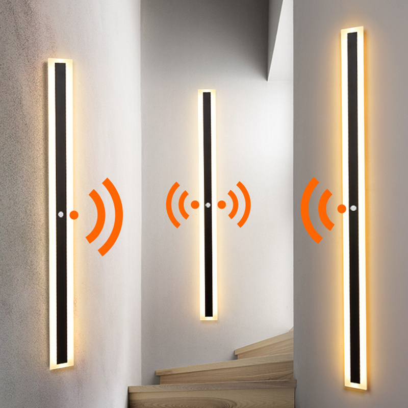 Human body sensor wall lamp entry foyer aisle light modern automatic staircase light Scandinavian creative long strip checkroom