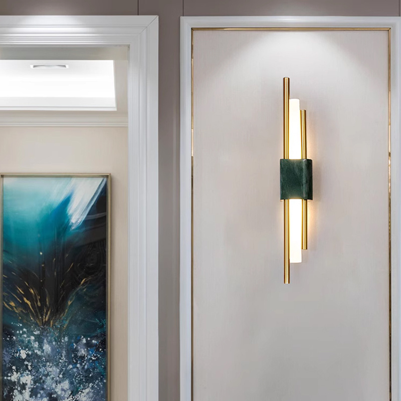 Indoor Decorative Lighting Green White Marble Shade Wall Sconce Bedroom Hallway Decorative LED Wall Sconce