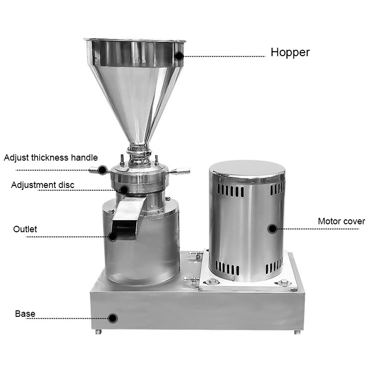 Factory Stainless Steel Peanut Butter Making Machine Tahini Colloid Grinder Vertical Colloid Mill For Mayonnaise / Food