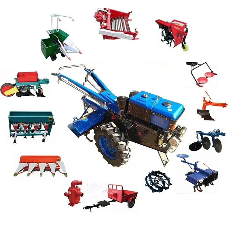 Agricultural Hand New Style Multipurpose Farming Strong Power Hand Push Two Wheel Hand Walking Tractor