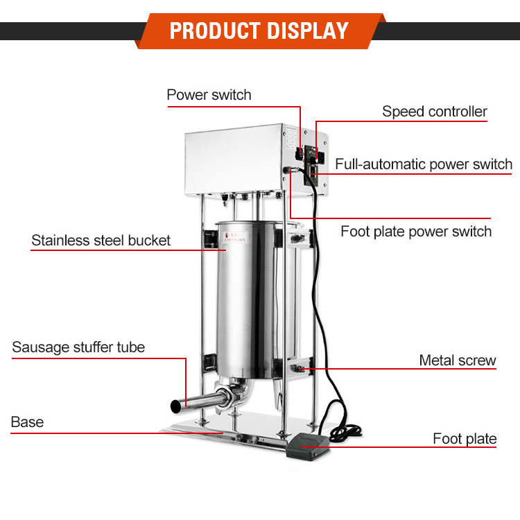 Small Meat Beef Sausage Maker Chicken Sausage Stuffing Machines Electric Automatic Sausage Stuffer Machine