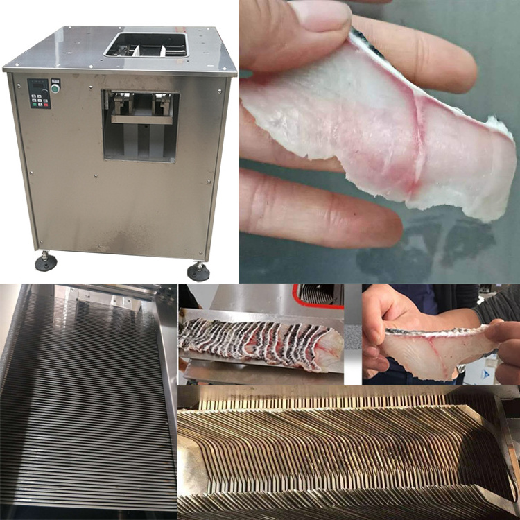 Full-Automatic Oblique Fish Cutting Machine Fish Processing Machines Herring Fish Slice Cutting Machine