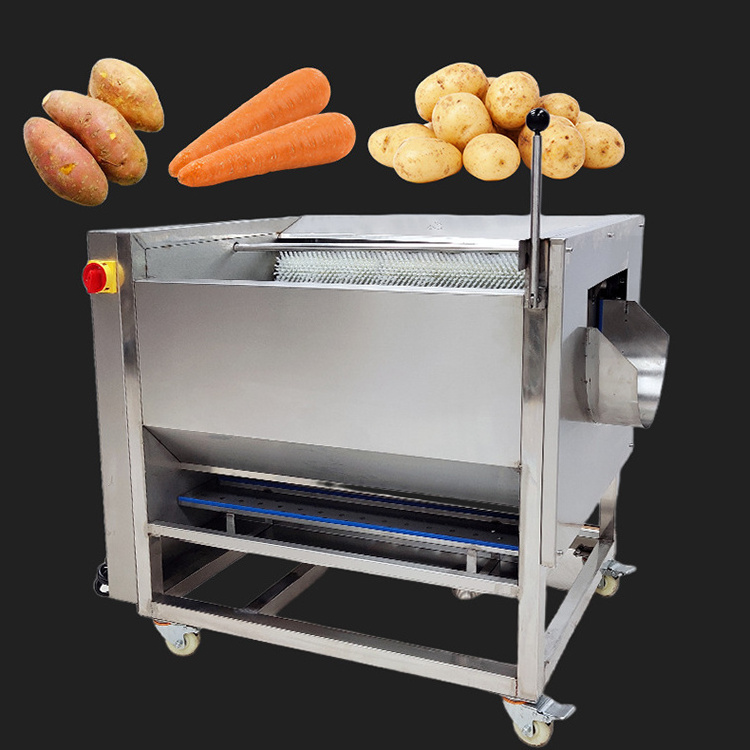 Electric Automatic Potato Taro Ginger Sweet Potato Lobster Sea Cucumber Washing Machine Roller Brushing Peeling Machine