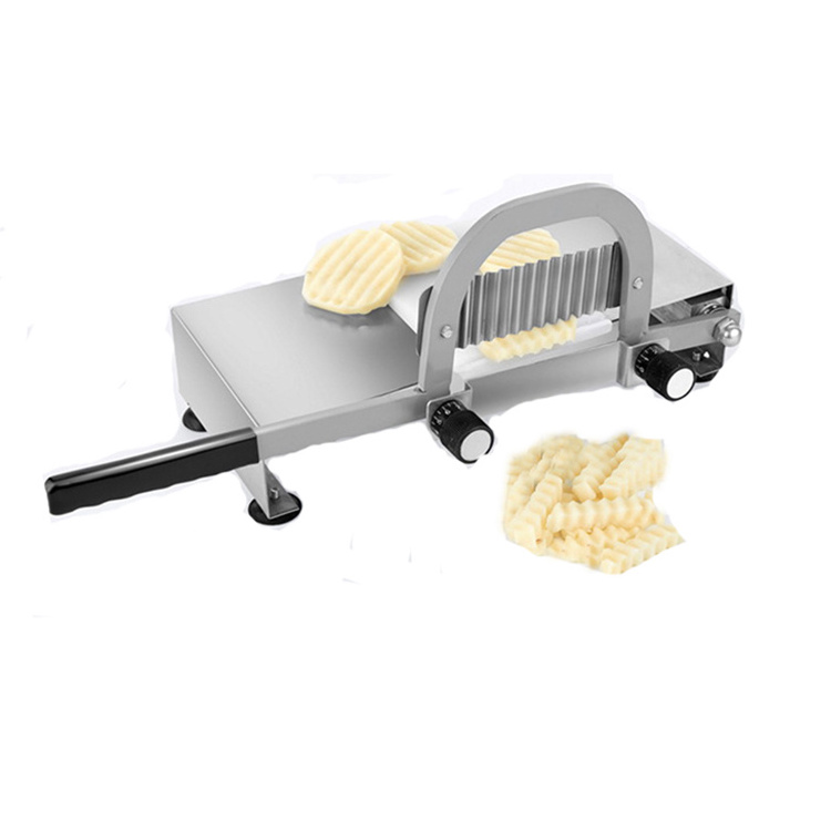 Commercial Handheld Stainless Steel Waves Vegetable Slicer Knife French Fry Cutter Crinkle Potato Slicer