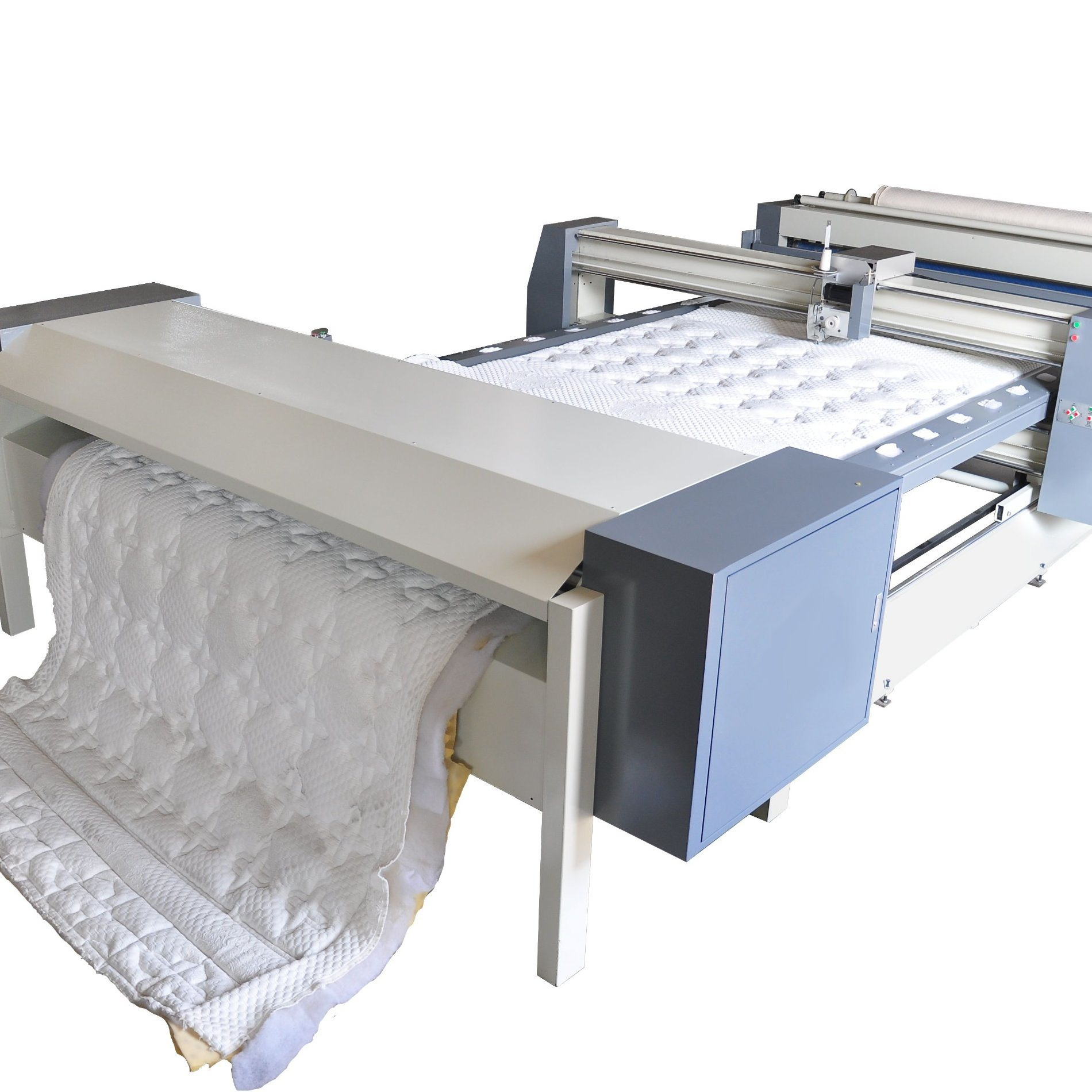 Single/Double Heads Continuous Feeding Mattress Quilting Machine with Cutter