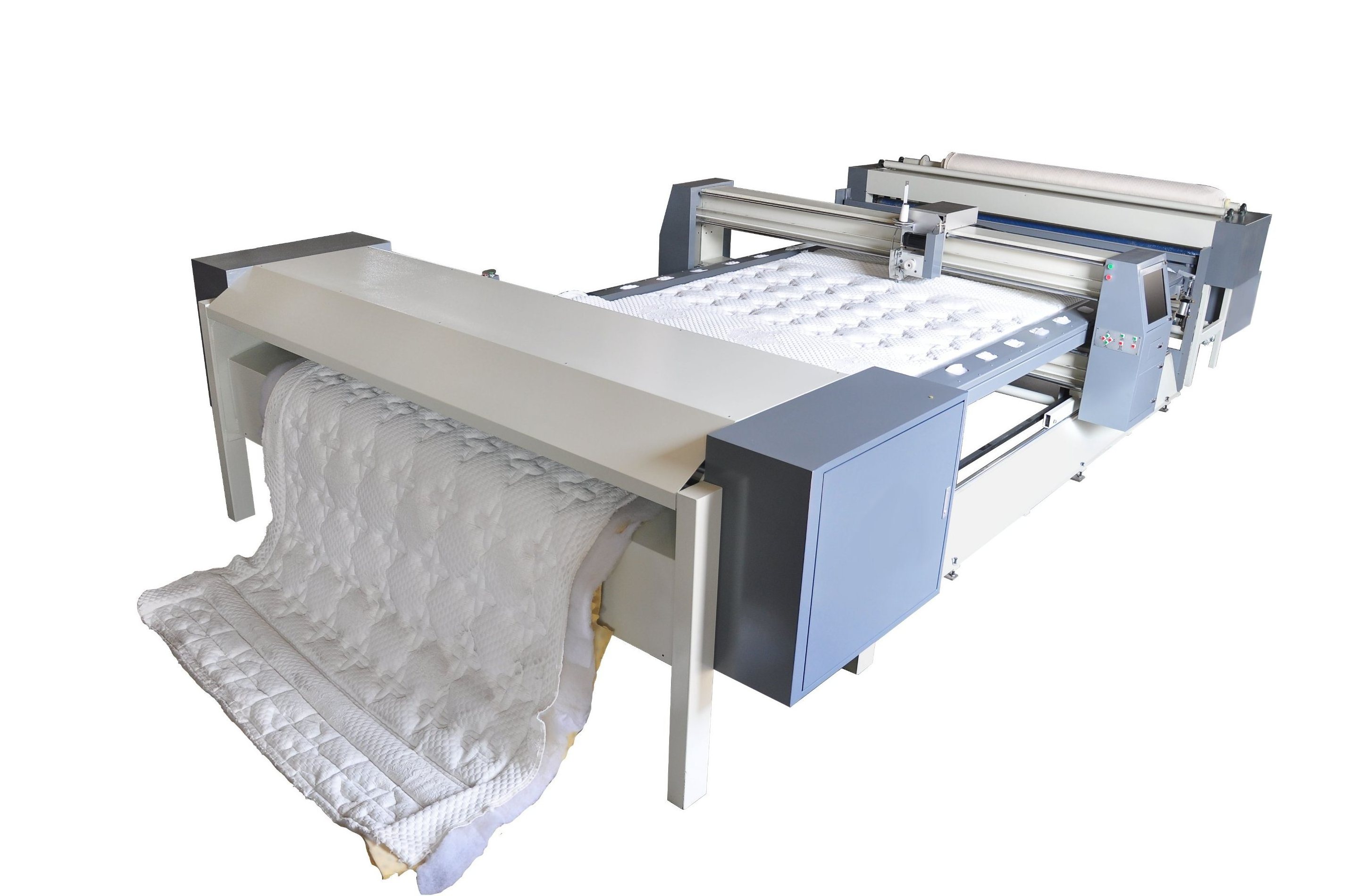 Single/Double Heads Continuous Feeding Mattress Quilting Machine with Cutter