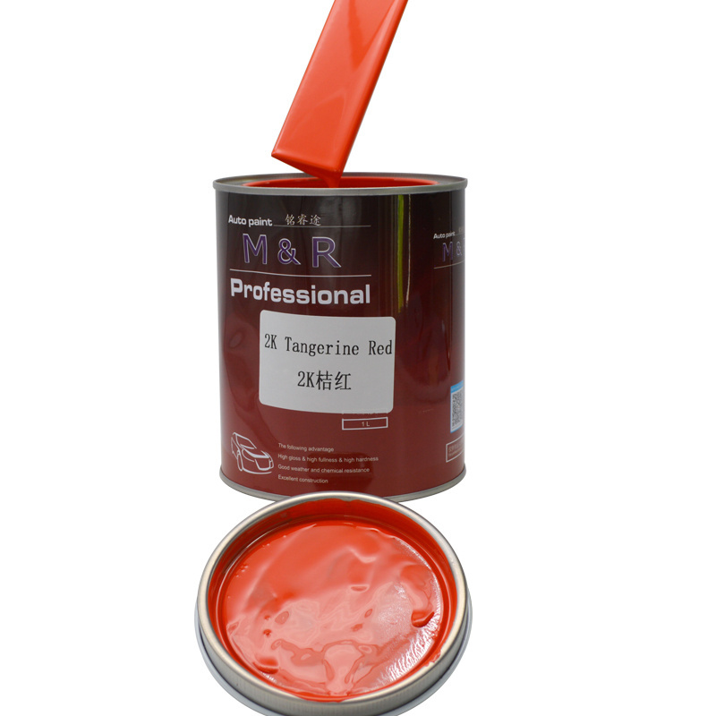 Wholesale 2K Paint For Metal Strong Weather Resistance Tangerine Red 2K Color  Refinish Car Paint