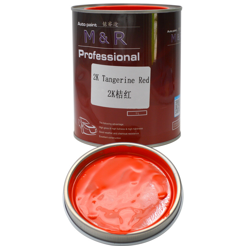 Wholesale 2K Paint For Metal Strong Weather Resistance Tangerine Red 2K Color  Refinish Car Paint