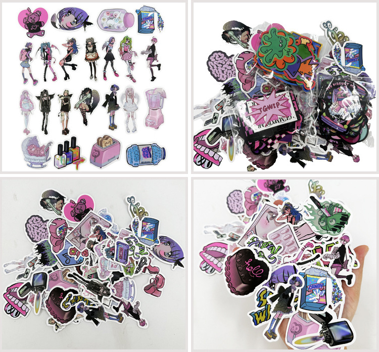 Custom Label Decals Reusable Hat Sticker Books Cutting Kiss Cut Die Cut Vinyl Paper Logo Plastic Stickers Printing