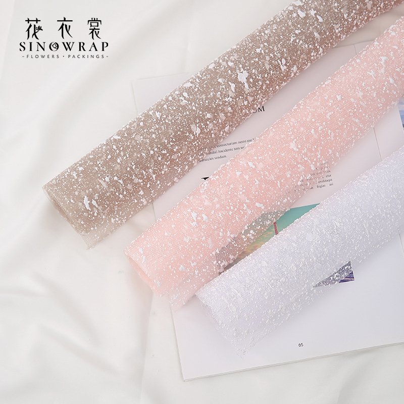 Sinowrap Bouquet Wrapping Paper Mesh Fancy Design High Quality Snow Mesh lower Wrapping Paper