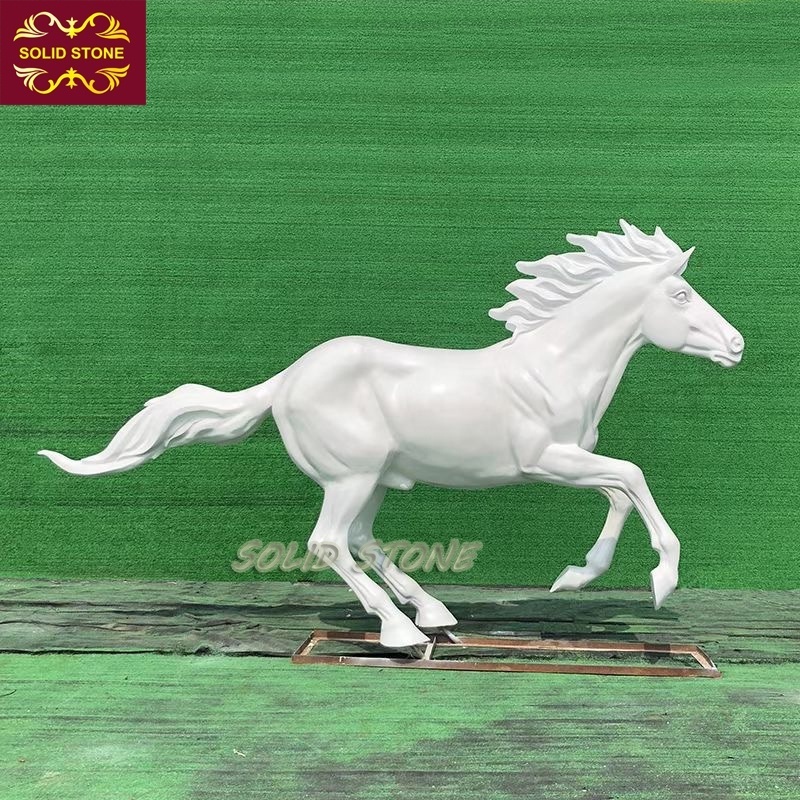 Factory direct supply outdoor fiberglass sculpture life size resin horse