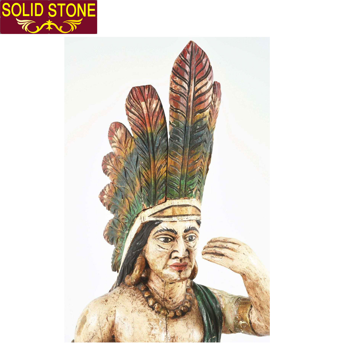 manufacturer custom Customized life size hand carved outdoor garden decorative Indians wooden statue