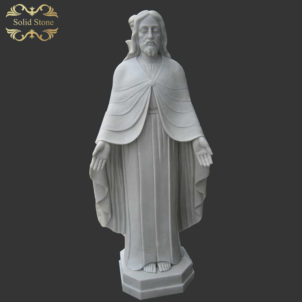 Life size hand carved white marble Jesus sculpture