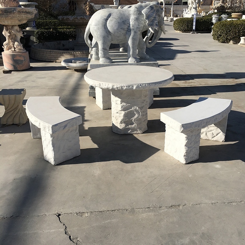 Newly produced Hand carving garden stone bench beautiful park bench high end customized beige marble bench