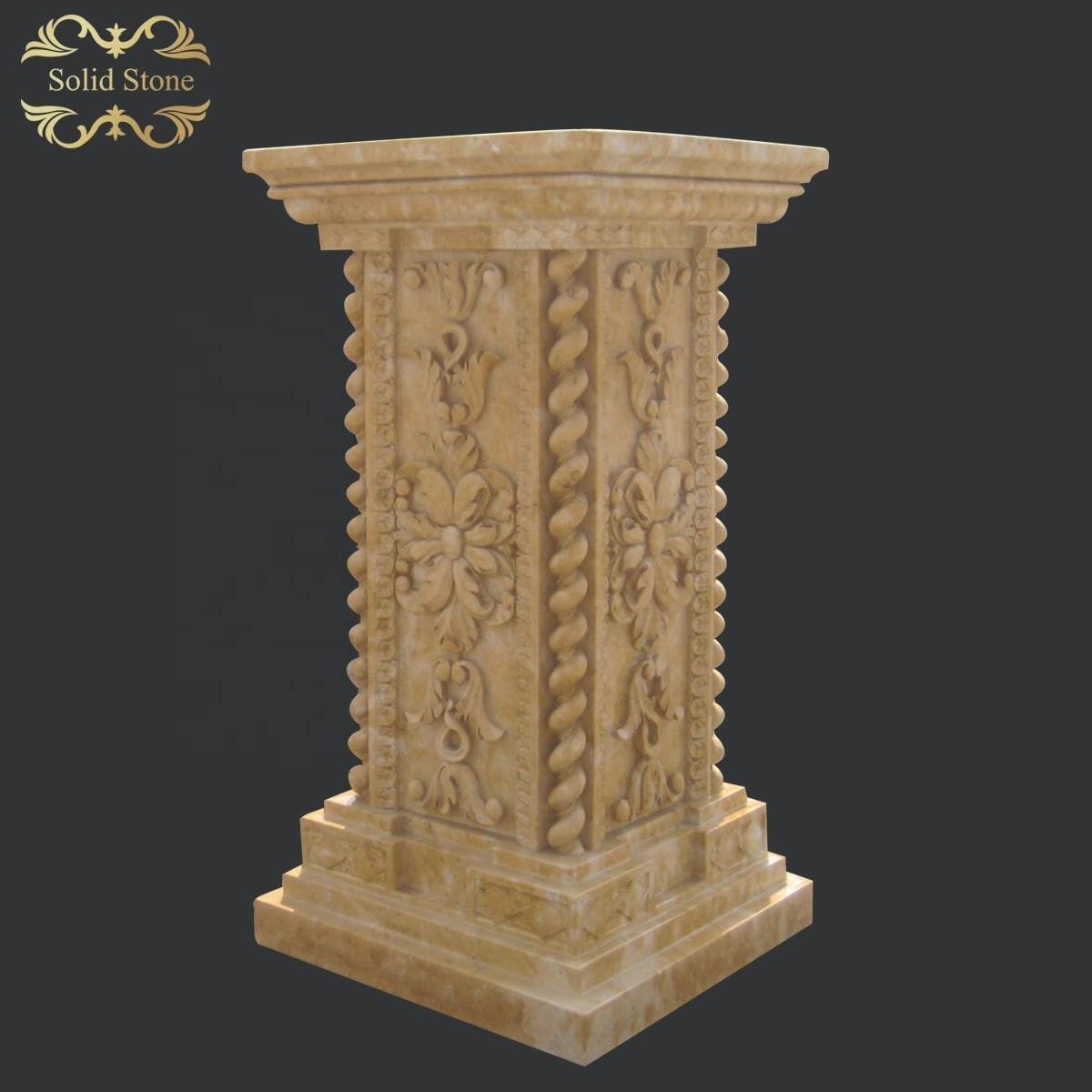 High skill hand carved classic design four seasons statue decorative granite column