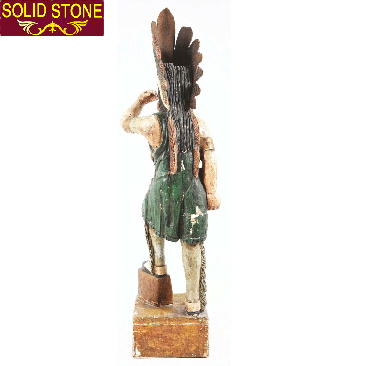 manufacturer custom Customized life size hand carved outdoor garden decorative Indians wooden statue