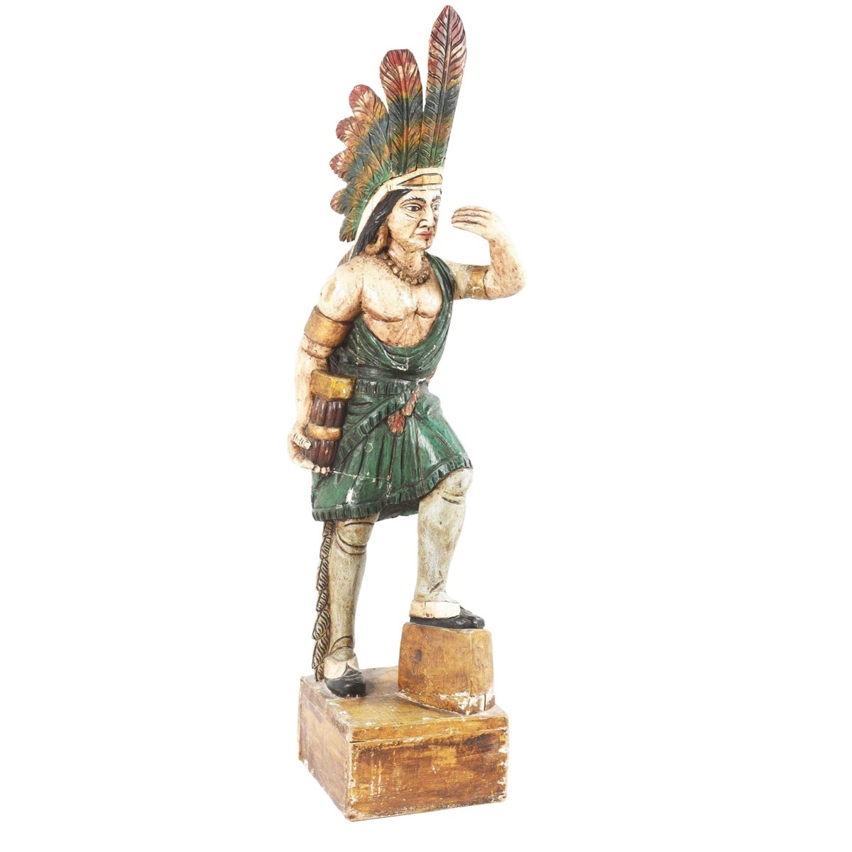 manufacturer custom Customized life size hand carved outdoor garden decorative Indians wooden statue