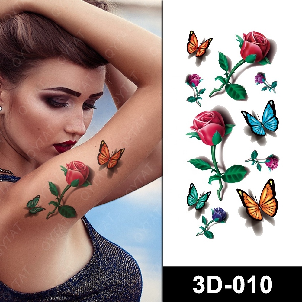 Wholesale High Quality Glamorous Body Art Various Lively Butterfly 3D Tattoo