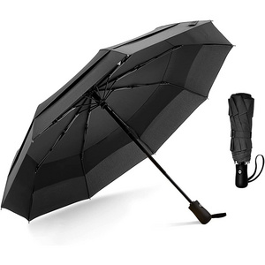 Amazon's best selling three fold umbrella fully automatic one button open and close windproof umbrella