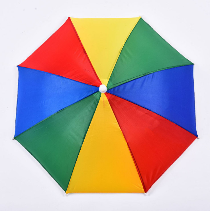 Cheap folding Custom logo printed Advertising Head hat shape umbrella, hat umbrella children