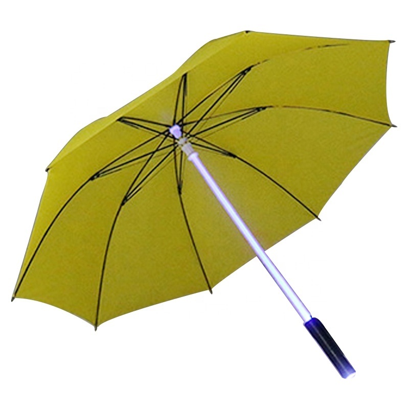 Logo Printed LED Luminous Transparent Umbrella With Flashlight Function