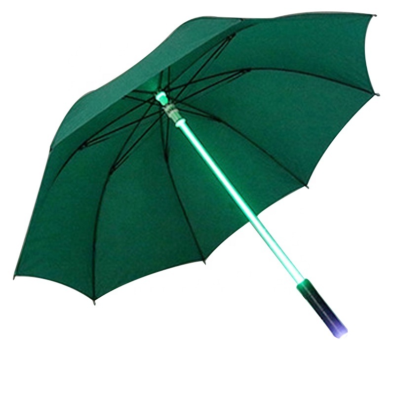 Logo Printed LED Luminous Transparent Umbrella With Flashlight Function